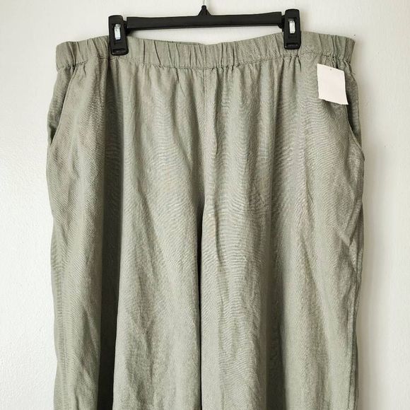 Caslon Wide Leg Pull-On Linen Blend Pants - Picture 3 of 6